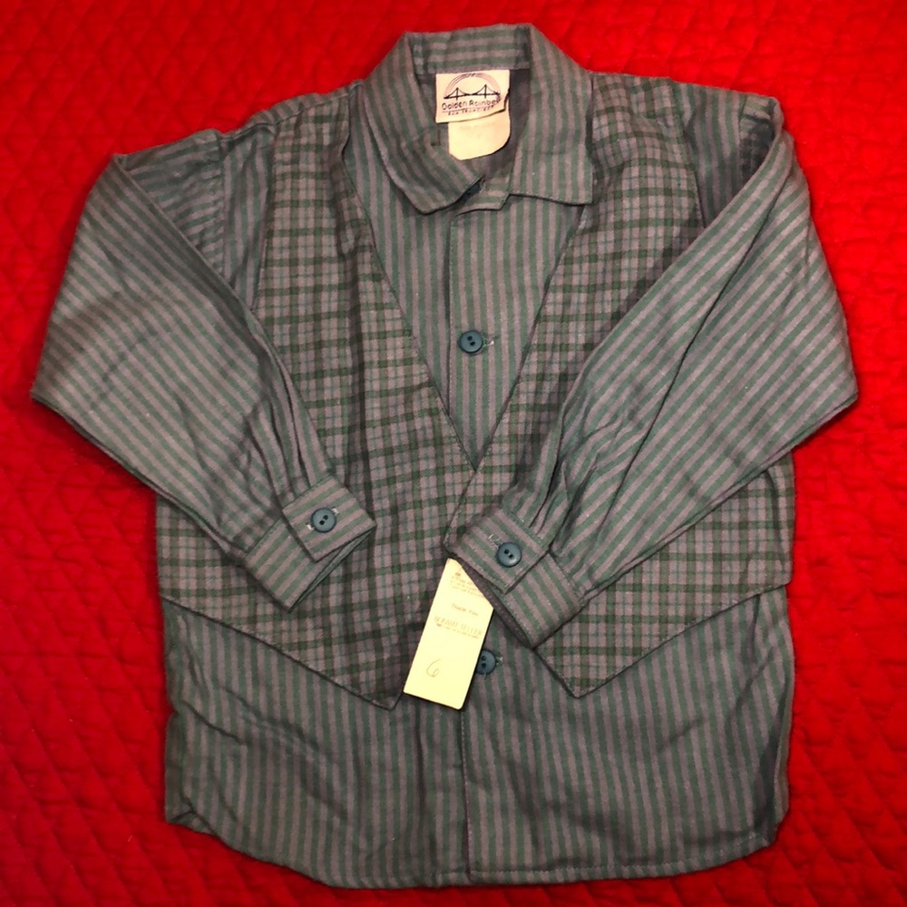VTG Boys Bonwit Teller Waistcoat Button up Shirt